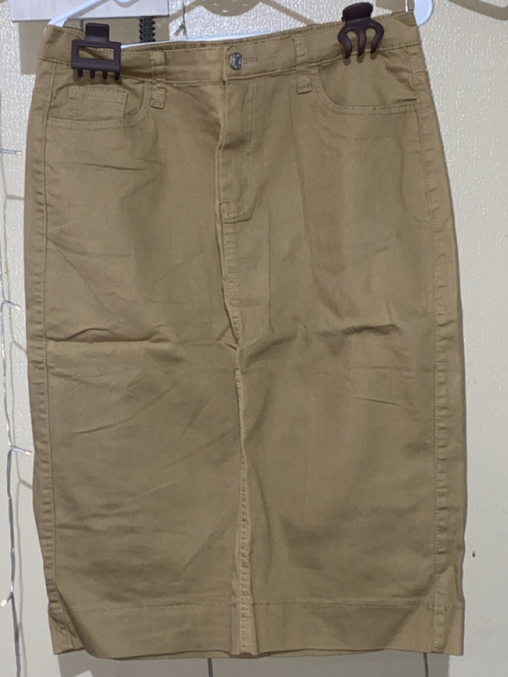 Jade Makenzie Classic Khaki Pencil Skirt